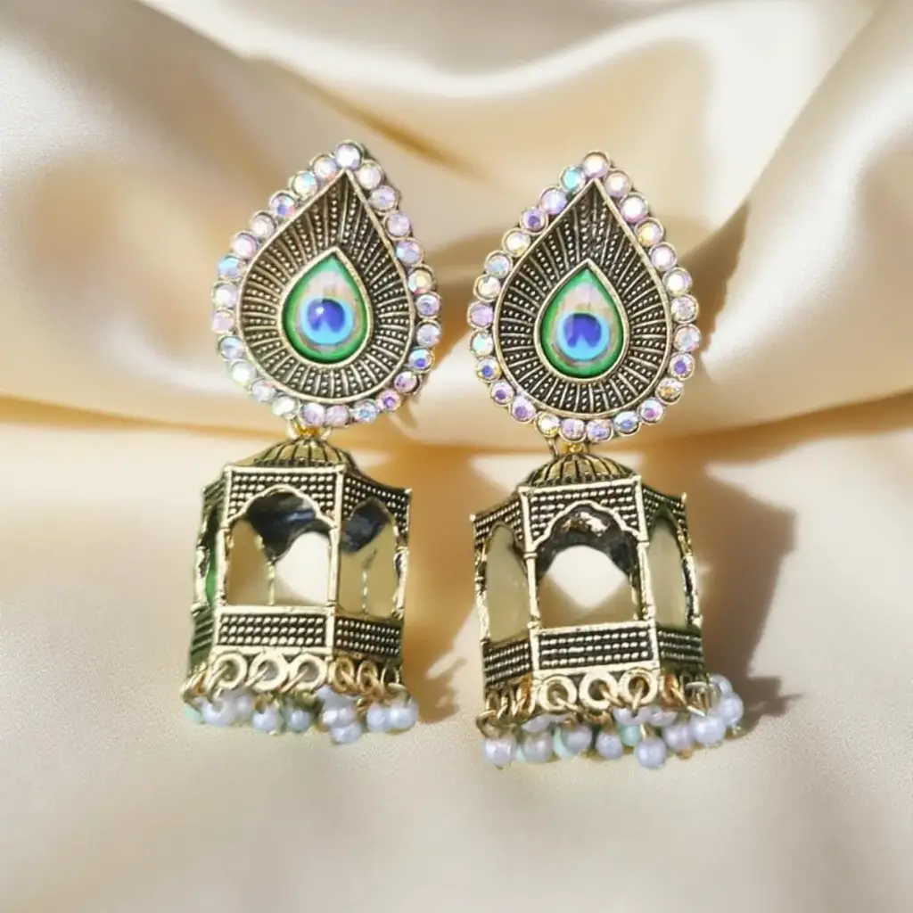Ragi Golden Jhumka Earrings
