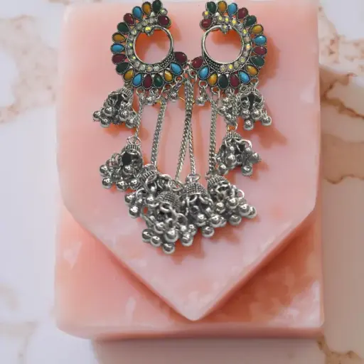 Ragi Multicolor Chandbali Earrings