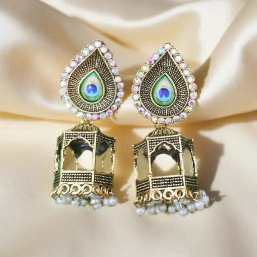 Ragi Golden Jhumka Earrings